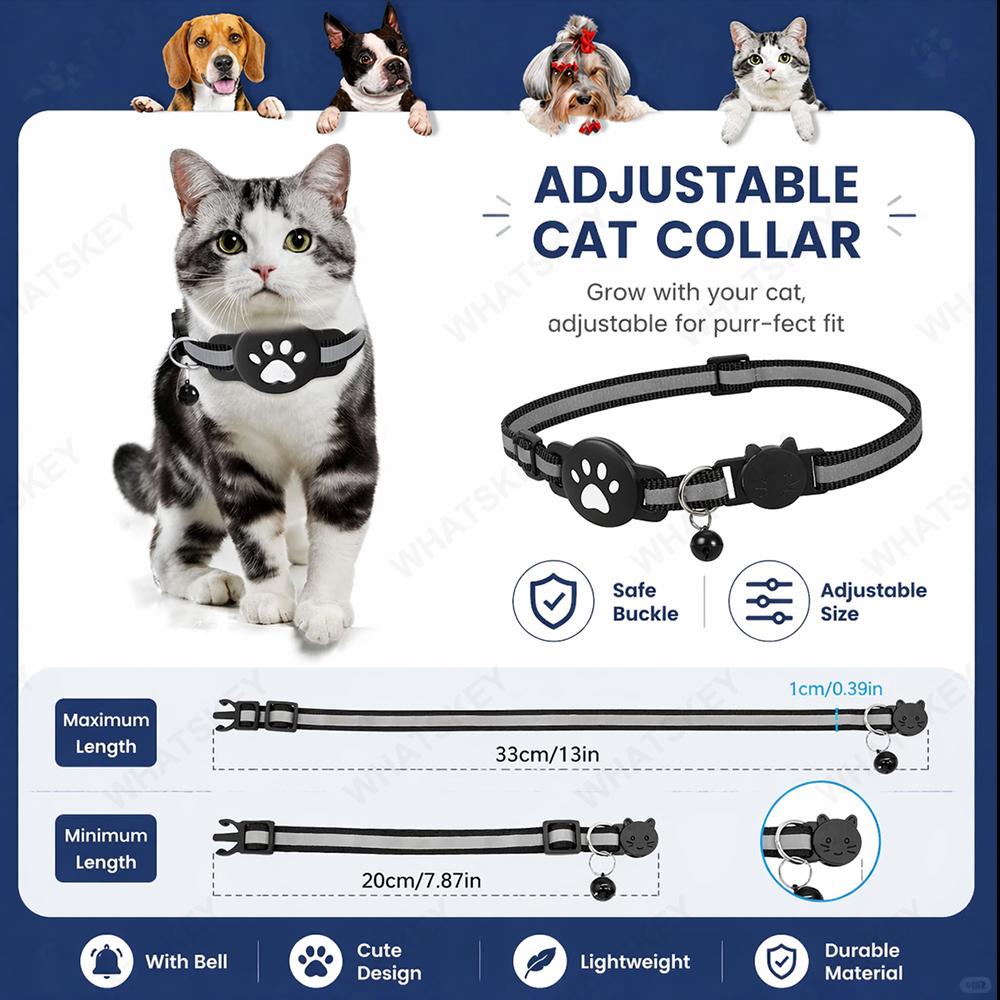 Bluetooth GPS Tracker Woeks with Google Find My (Android Only) Waterproof Smart Tracker Tag With Adjustable Collar for Cats Pet 5