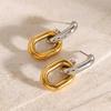 Youthway Charm Retro Stainless Steel Gold& Oval Buckle Irregular Earrings For Women Anti Allergic Jewelry New Arrival