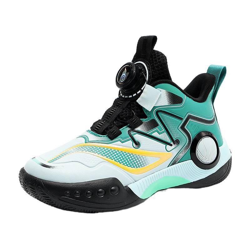 Boys Running Shoes Kids Lightweight Breathable Athletic Sneakers With Anti-Slip Sole Rotating Buckle
