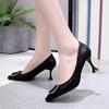 New Shoes for Women Slip-on Women's High Heels Fashion Metal Decoration Office and Career High Sexy Pointed Toe Heels Women