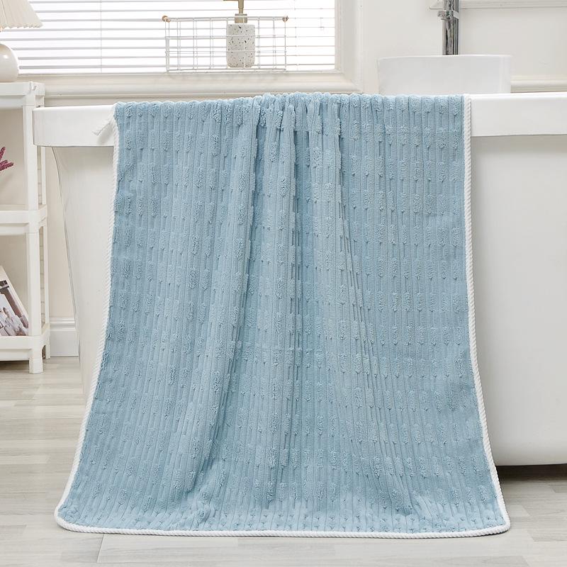 2-Piece Soft Absorbent Coral Fleece Bath Towel Set for Adults - Thickened & Quick-Drying