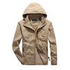 Men's Spring and Autumn Thin Solid Color Zipper Pocket Loose Casual Youth Zipper Cotton Hooded Ordinary Jacket