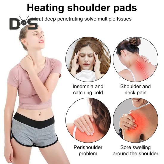 Heated Shoulder Brace Pad USB 3 Temperature Setting Adjustable Men Women Soreness Stiffness Shoulder Pain Relief Electric Heating Shoulder Pad Wrap
