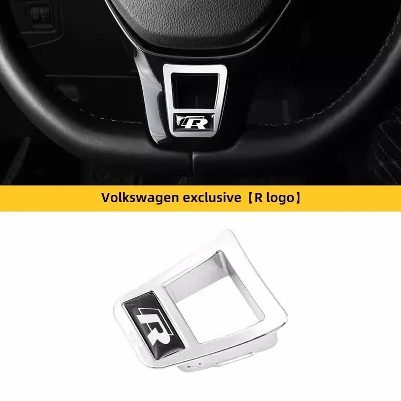HIJK1 Emblems Volkswagen R Emblem Zinc Alloy Car Steering Wheel Trim Buckle For VW Golf Polo GTI Tiguan CC Passat Variant Jetta Santan