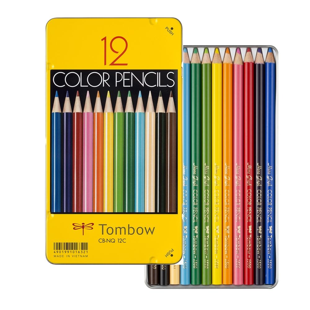 Tombow Colored 12 Colors Vibrant NQ Pencils, (Consistently Colors) CB-NQ12C