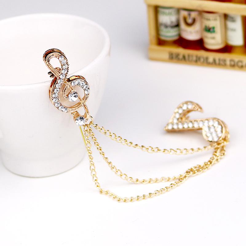 Цепочка с кисточками, музыкальные ноты, брошь, булавка на лацкан, значок унисекс, броши, ювелирные изделия