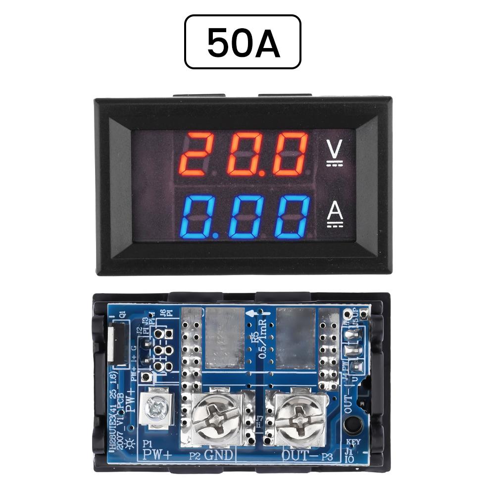 DC7V~100V 20A 50A Voltage Ammeter LED Digital Display High Precision Voltmeter Real Time Monitoring Electrical Instruments