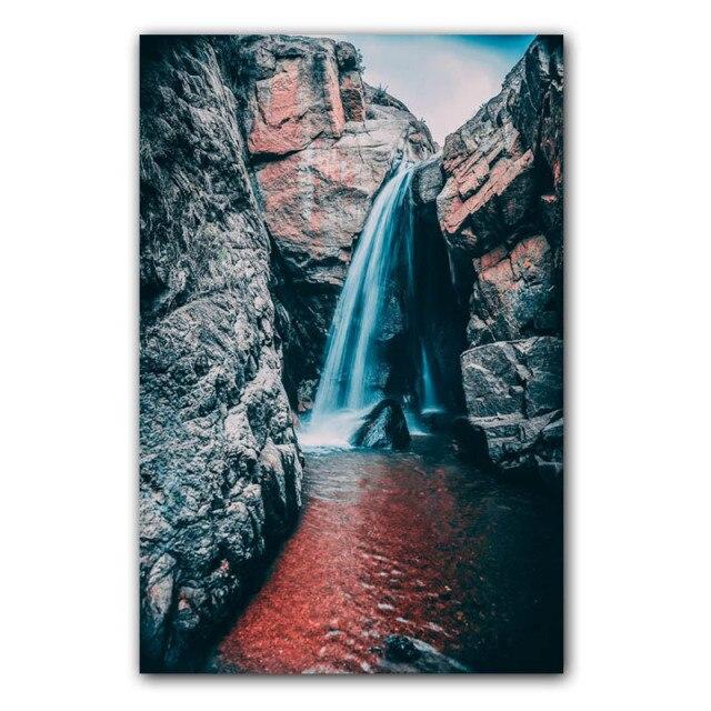 Пейзаж Картина Маслом Лес Водопад Река Красивая Природа Пейзажи Холст Картина Офис Коридор Украшение Дома Фреска Без Рамки