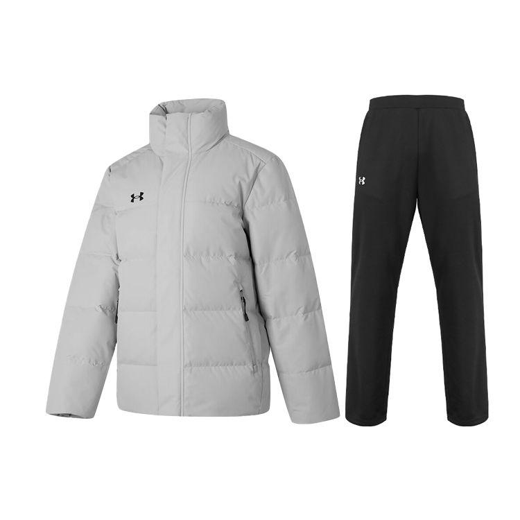 Under Armour Легкий быстросохнущий тренировочный топ с длинным рукавом и штаны на шнурке, спортивный комплект для мужчин 23600802-009+21500737-001