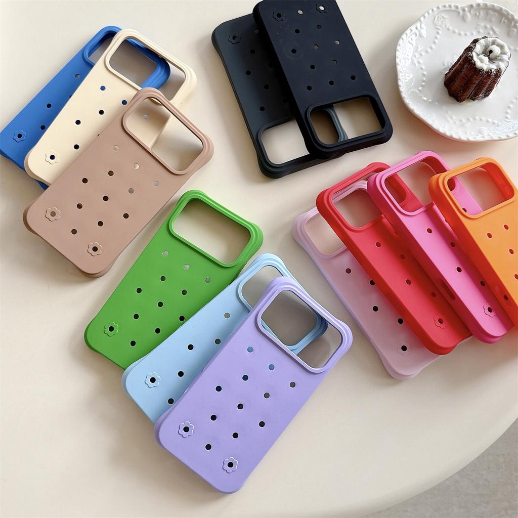 For iPhone 17 Pro Case with Multi Holes Four Corners Shockproof Silicone + PC Phone Back Cover