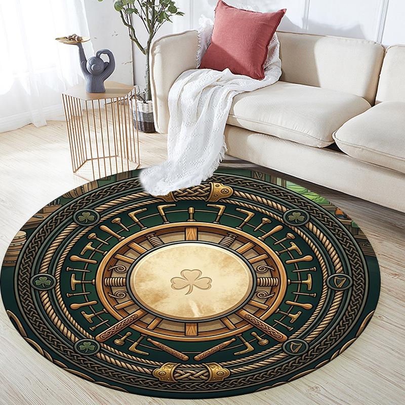 Celtic Craft Wheel Round Area Rug Under Office Chairs Bedroom Living Room Home Decor