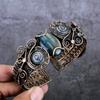 Labradorite, Moonstone Handmade Copper Wire Wrap Cuff Bangle Adjustable D1s38