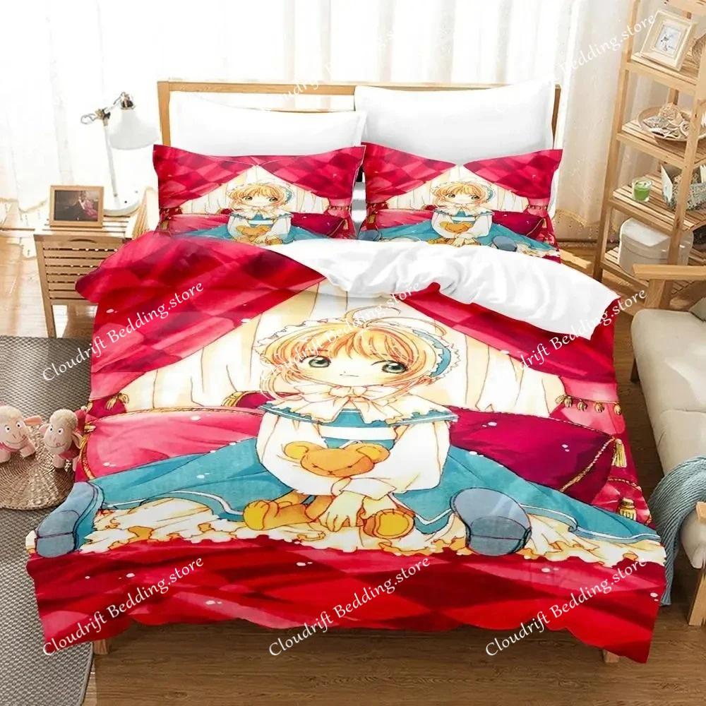 3D Принт Аниме Cardcaptor Sakura Постельное Белье Пододеяльник Комплект Постельного Белья Покрывало Наволочка Одеяло Кинг Квин Размер Мальчики Взрослые