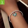 Snowflake Butterfly Pendant S925 Sterling Silver, Niche Premium Light Luxury Diy Bracelet Beaded Accessories