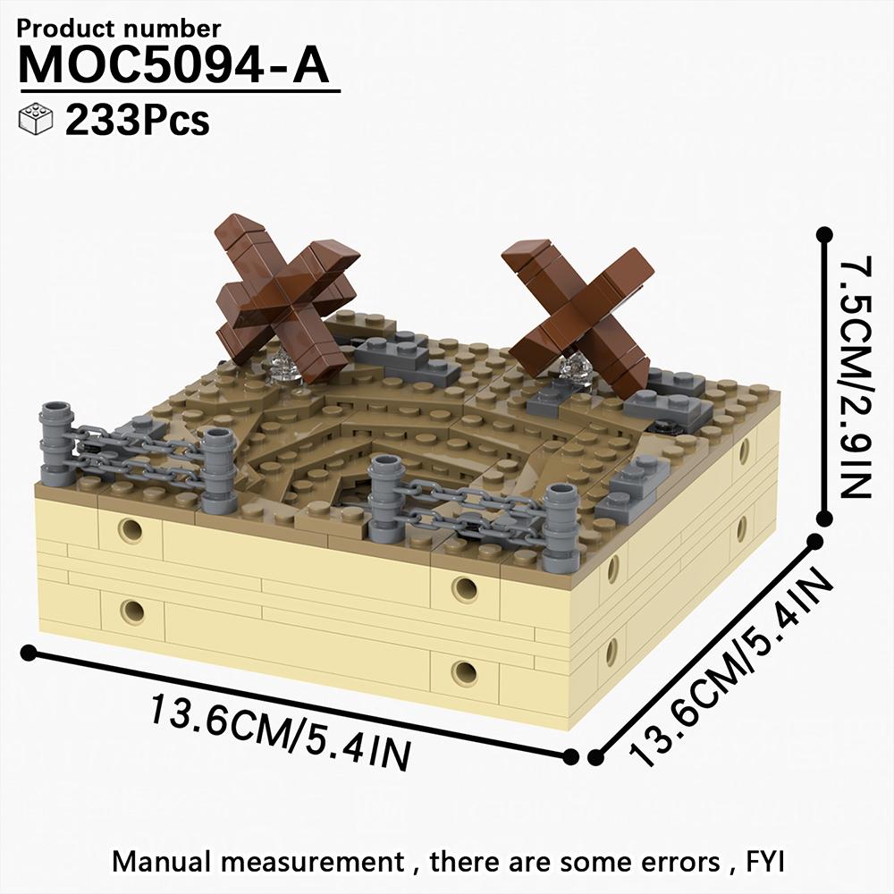 WW2 Series Military Battlefield Ruins War Related Building Blocks Blockhouse Model Toy Medieval Gift For Children Adults DIY MOC
