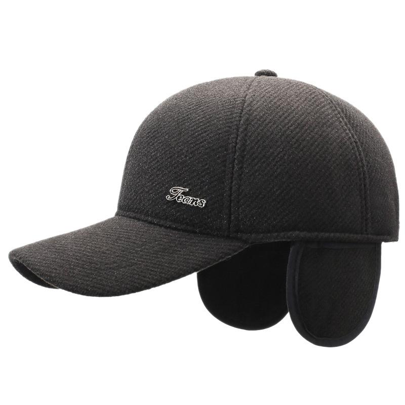 Осенне-зимняя мужская теплая шапка с защитой ушей, уличная толстая бейсболка для среднего и пожилого возраста