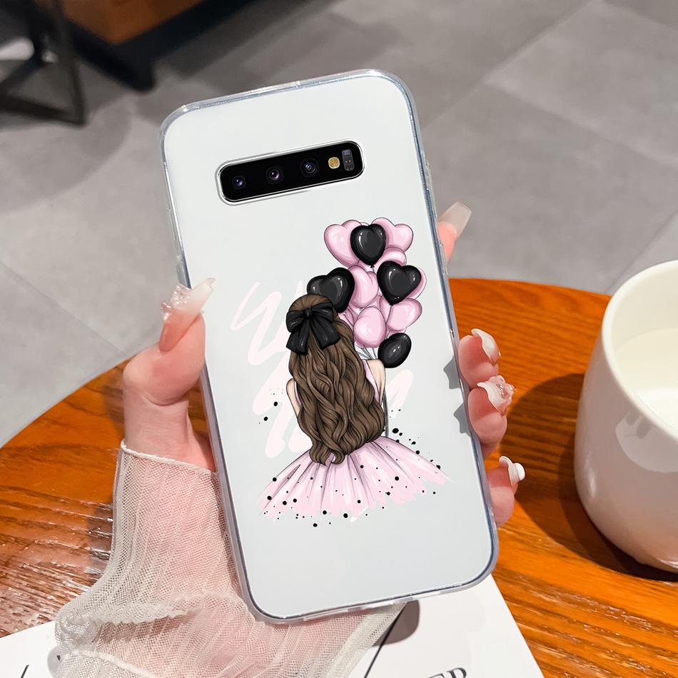 Чехол для телефона Samsung S10 Lite Plus S10E Креативный штамп Мягкий прозрачный силикон Противоударная задняя крышка Для Samsung Galaxy S 10 E Маска