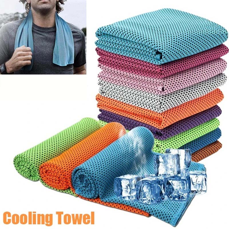 Полотенце со льдом Chilly Cool Towel Охлаждающее полотенце из микрофибры Мягкое дышащее охлаждающее полотенце для занятий спортом Йогой Тренажерным залом на открытом воздухе Полотенца для лица со льдом Тренажерный зал Плавание Бег