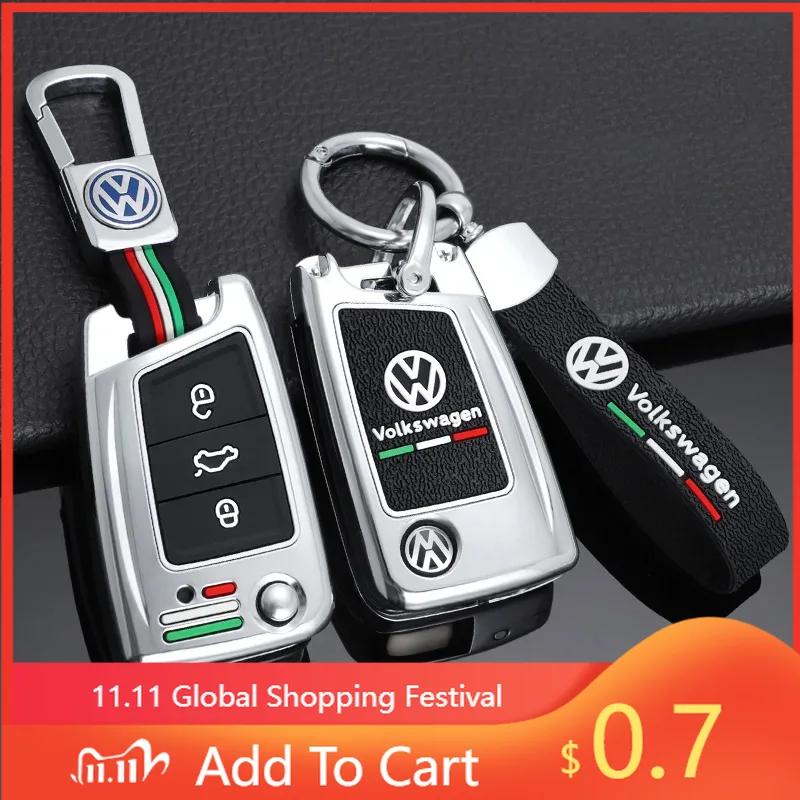 Для VW Цинк-сплав Силиконовый Чехол-брелок для складного ключа автомобиля Полное покрытие Оболочка брелка Для VW Volkswagen Golf 7 MK7 Tiguan MK2 Автомобильный брелок Аксессуар