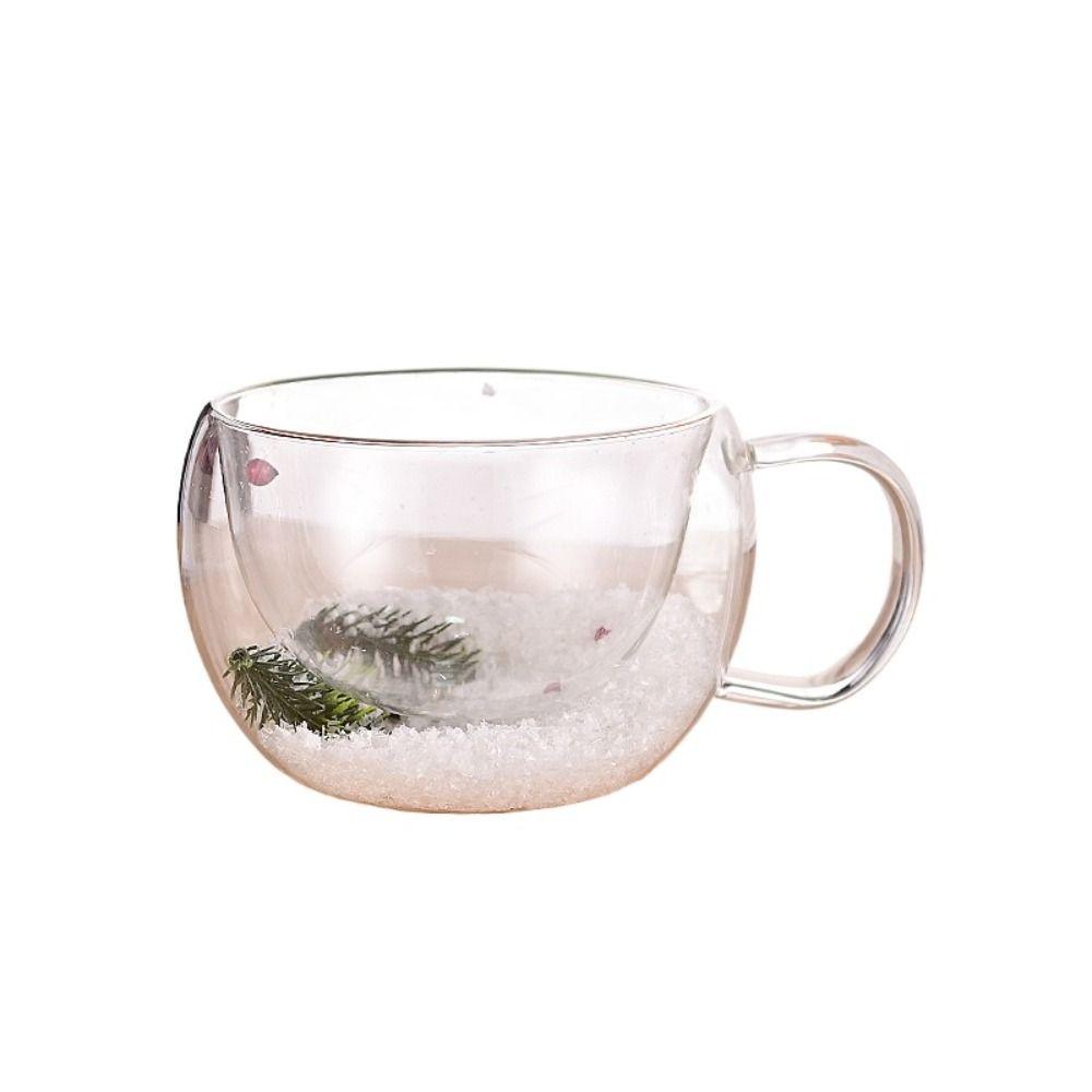 Изолированные стаканы из стекла с двойными стенками Винтажная чайная чашка Подарки на день рождения Прозрачная кружка для кофе с цветочным узором Чай