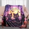 1PC Custom Name Halloween Cats Pumpkins outdooor Flannel blankets Throw Blanket All-Season Throw Gift Bedspread for Couch, Bed, Camping Holiday Birthd