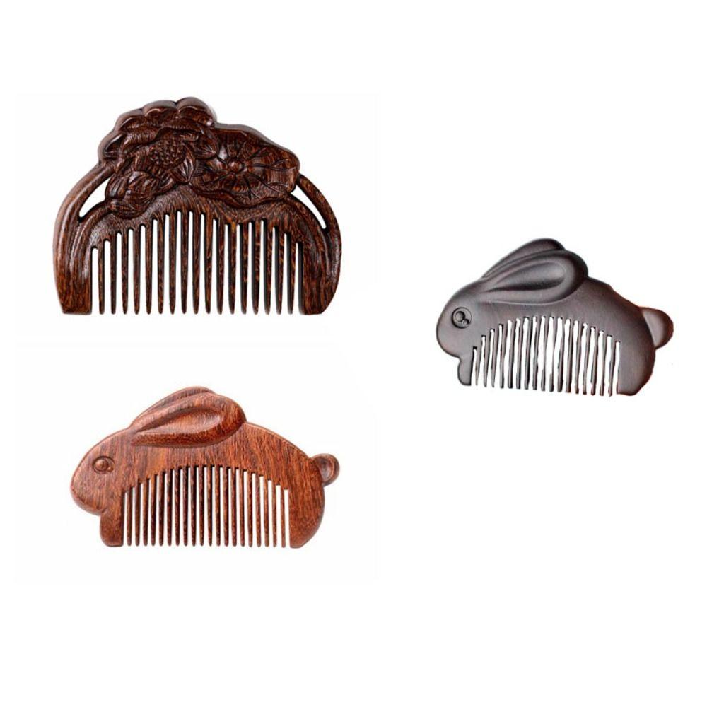 Scalp Sandalwood Comb Rabbit Wooden Comb Fashion Massage Wood Comb Gift