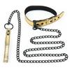 Gold Bondage Collar with Leash