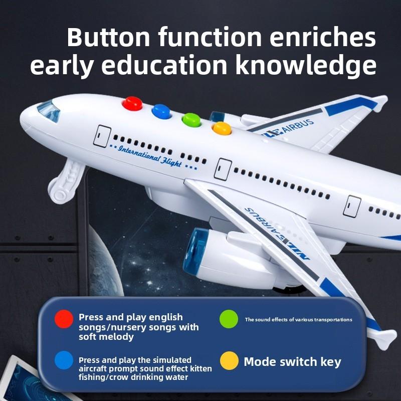 Детская инерционная игрушка-самолет со светом и звуком, рассказывающая истории и способствующая сенсорному развитию для мальчиков