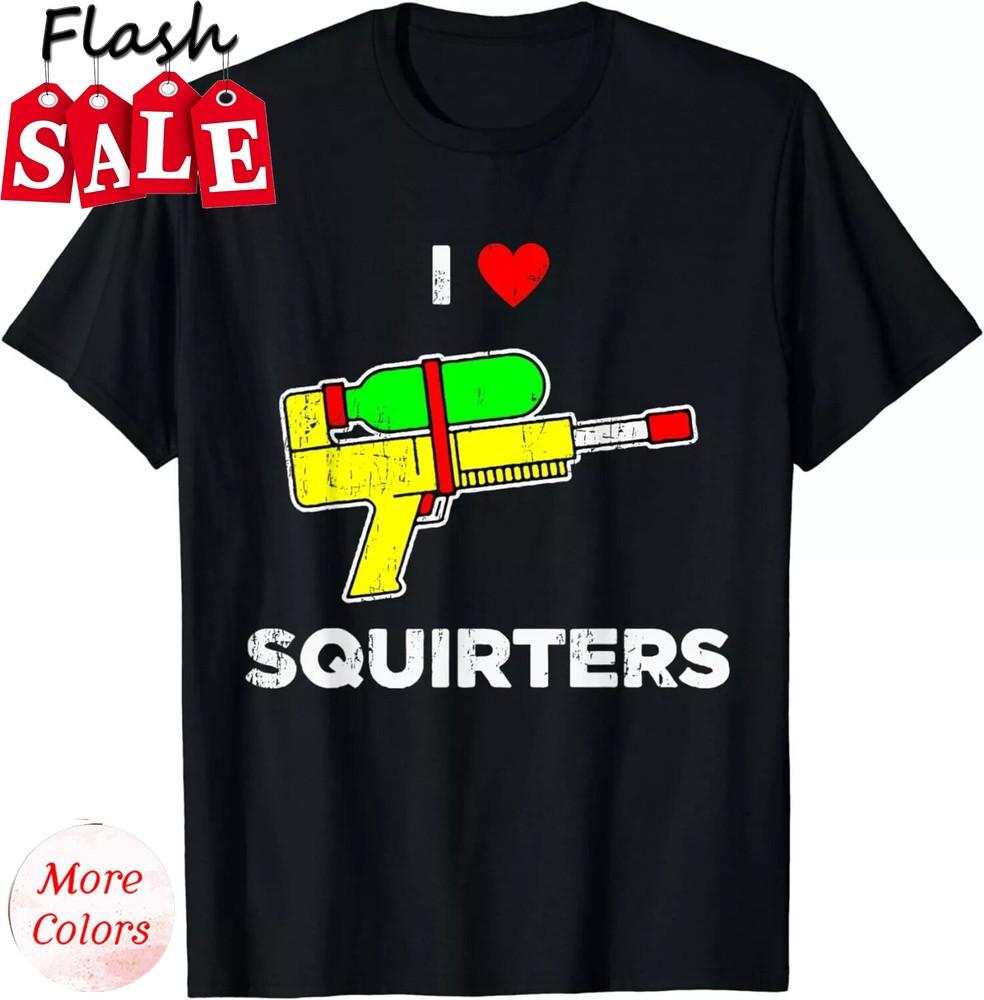 Ретро Я Люблю Пищалки Забавная Унисекс Футболка I Heart Squirters