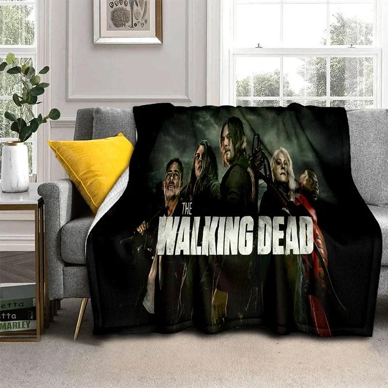Одеяло TWD с 3D фильмом ужасов «Ходячие мертвецы», мягкое одеяло для дома, спальни, кровати, дивана, пикника, путешествия, офиса, одеяло, детское одеяло
