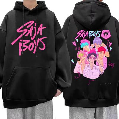 K-pop Охотники на демонов Saja Boys Толстовки для фильма Мужские Женские Флисовые Повседневные Свободные Толстовки Мода Хип-хоп Пуловеры с длинным рукавом