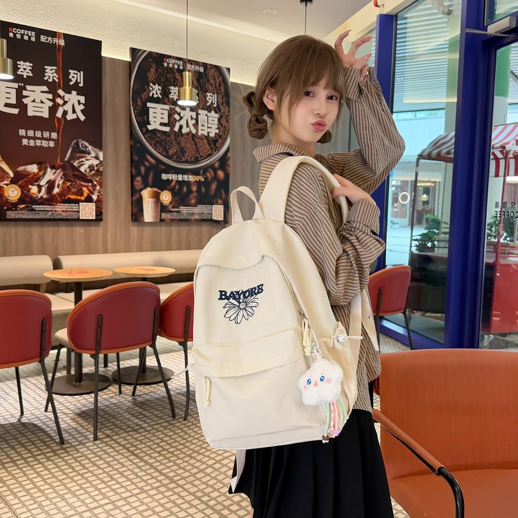 Школьная сумка для ученика начальной и средней школы, корейская версия, простой вышитый рюкзак, студенческий стиль, высококачественная женская сумка, универсальная, легкая