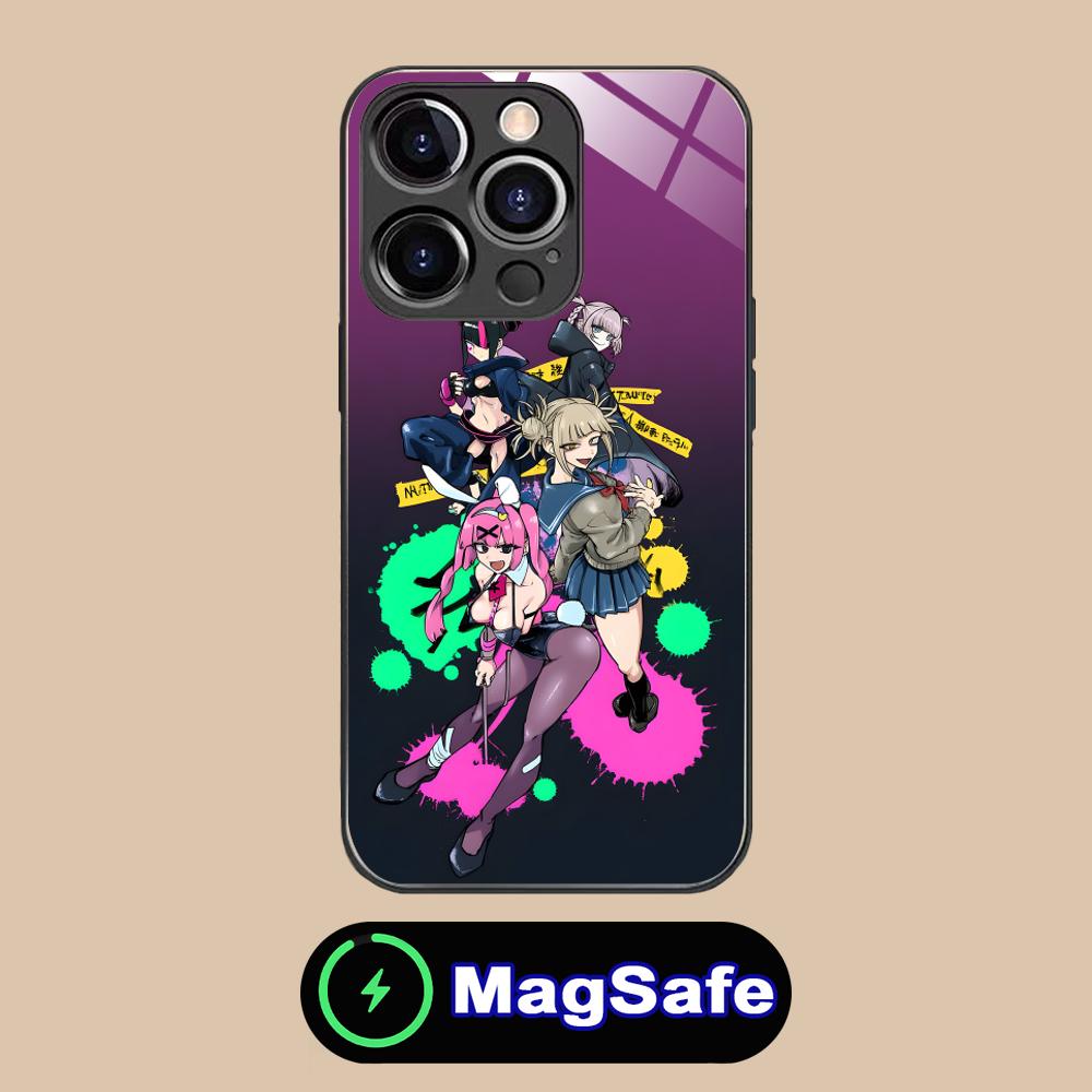 Чехол для телефона "Банда глупых девушек" для iPhone 16 15 14 13 12 11 Pro Max Plus Mini MagSafe Стеклянный Цветной Защитный Чехол для Смартфона