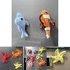 Plush Ocean Animal Refrigerator Magnet Set Including Bright Red Lobster And Cheerful Sea Star