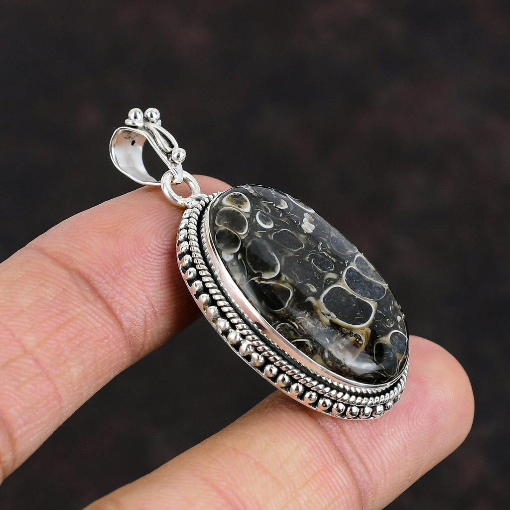 Подвеска из агата Turritella, серебряные подвески 925 пробы, подвеска из настоящего драгоценного камня, уникальные стильные украшения, подарки на помолвку, украшения ручной работы в стиле бохо