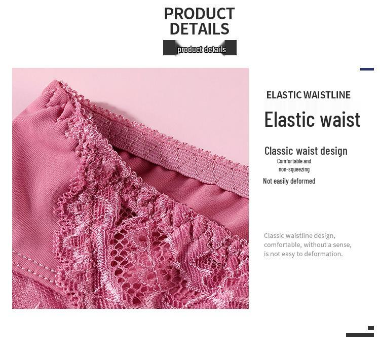 European & American Low-Rise Lace Ice Silk Panties - Women's Sexy Underwear with Cotton Crotch