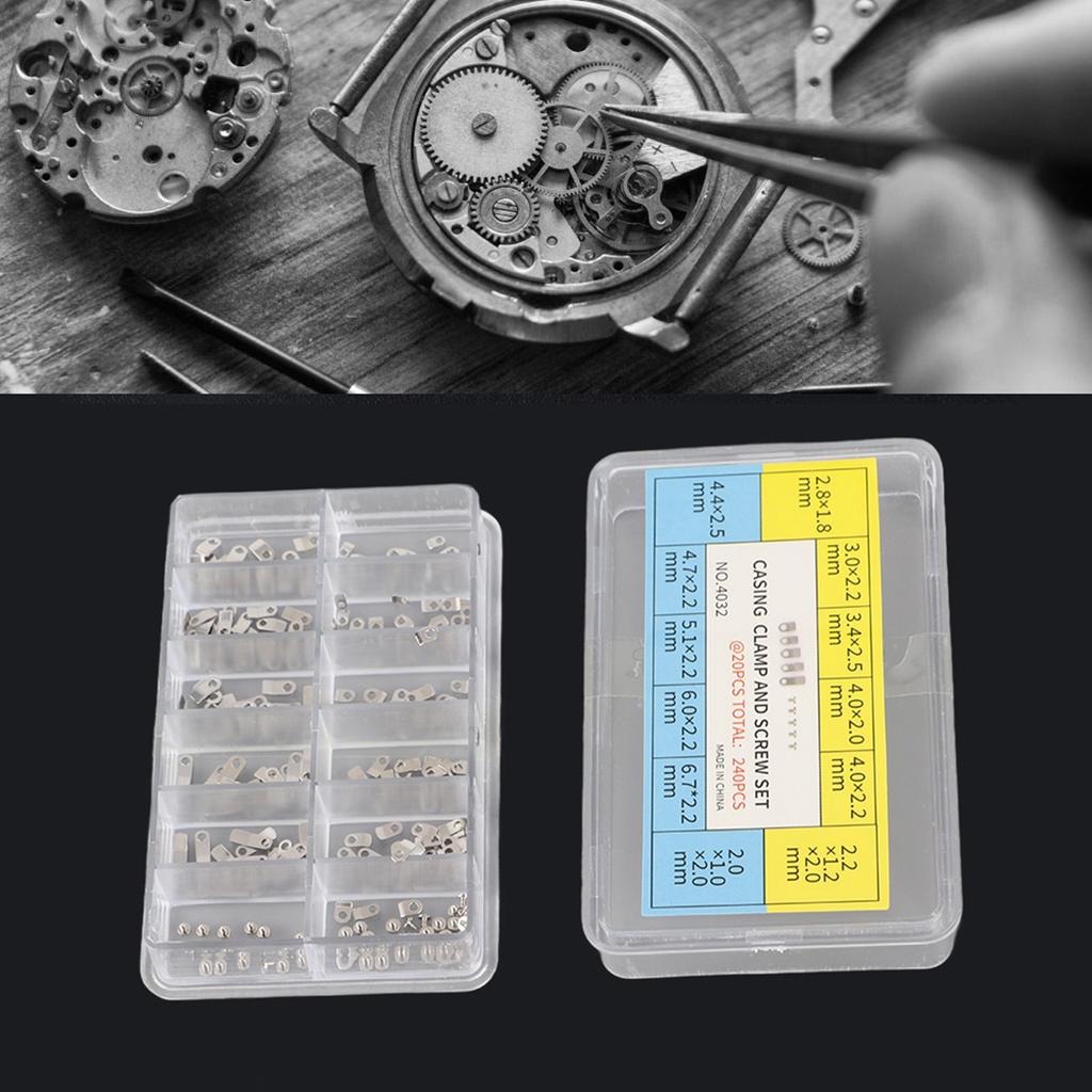 240 шт. зажим для корпуса часов адаптер корпус механизм крепежный винт шайба для ETA 2824 2836 2846