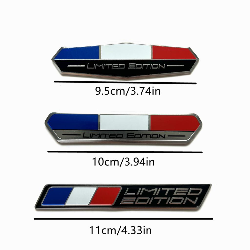 Limited Edition France National flag Aluminium Adhesive Emblem Rear Trunk Badge Fender Sticker Body Decal car emblem