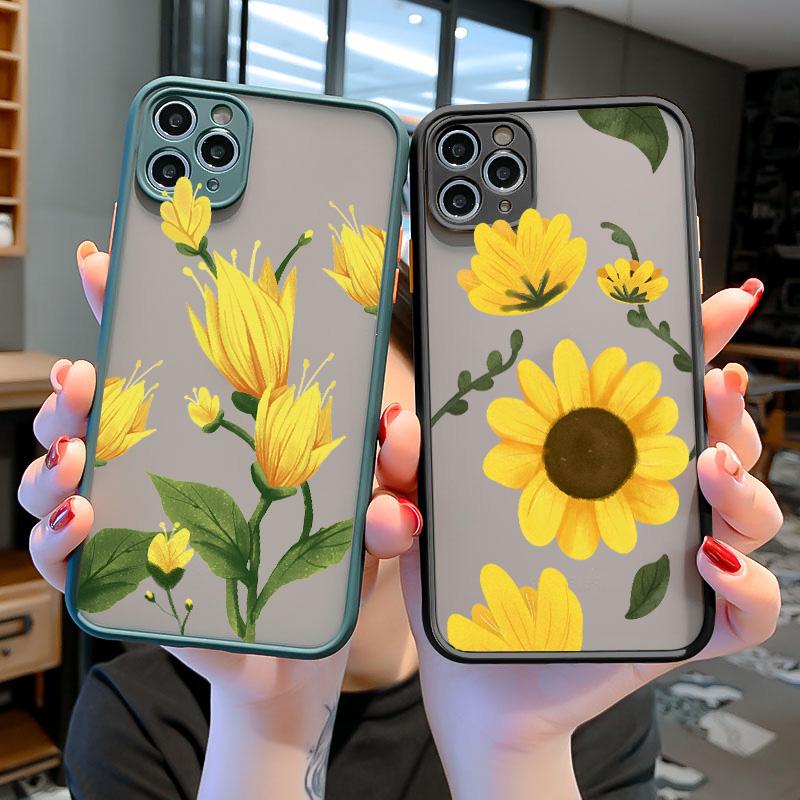 Чехол для телефона с цветами подсолнуха и хризантемами для iPhone 16 15 12 11 13 14 Pro Max XS XR X 15 14 7 8 Plus SE2 Ударопрочная задняя крышка