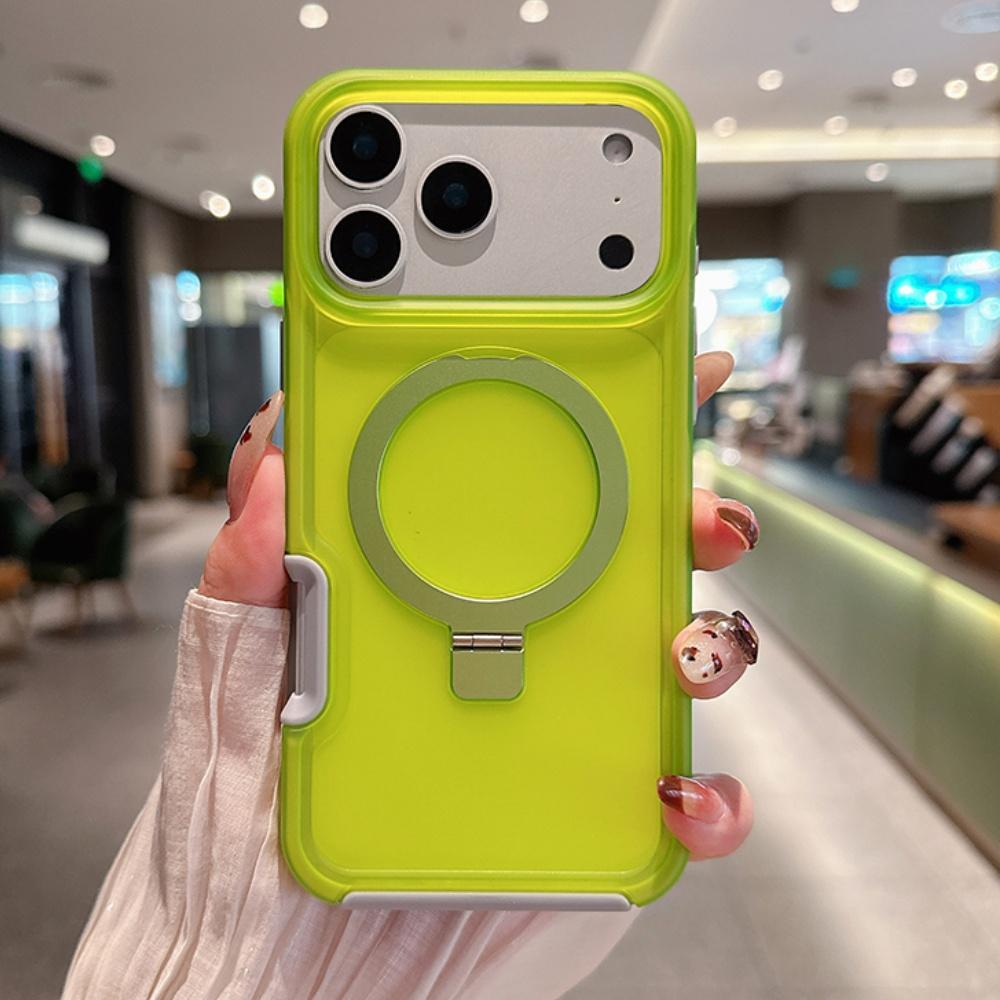 Armor Ring For Magsafe Holder Phone Case For iPhone 17 16 15 14 Pro Max Plus Magnetic Transparent Soft Bumper Shockproof Cover