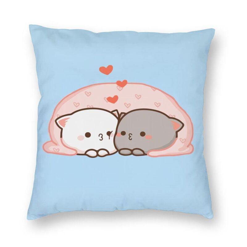 Наволочка для спальни, гостиной, милой пары, кота, персика и гома, домашний декор, наволочка для дивана