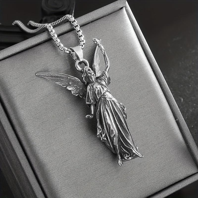 Новое модное ожерелье с подвеской в виде крыльев ангела для мужчин, персонализированные модные аксессуары для мотоциклистов и водителей, подарок для пары