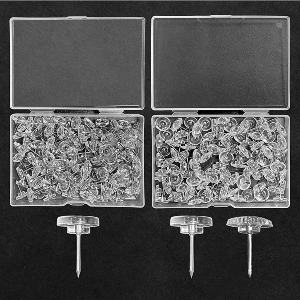 100 шт. DIY Прозрачные Кнопки-Гвоздики Творческие Многофункциональные Кнопки-Гвоздики Долговечные с Коробкой Пробковая Доска Кнопки-Гвоздики Настенные Маркеры