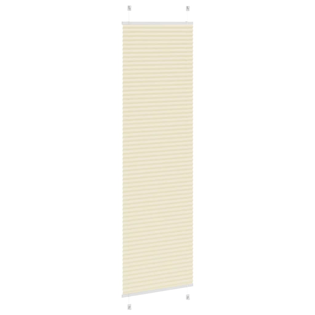 Roleta Plisowana Kremowa 60X200 Cm Szerokość Tkaniny 59,4Cm