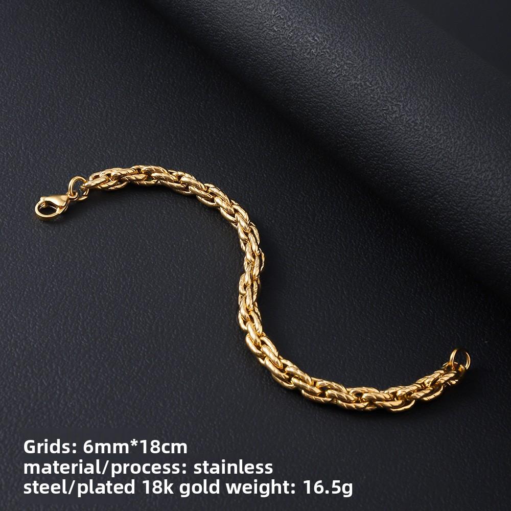 Stainless Steel Bracelet Women's Jewelry Plated with 18K Gold Non-fading Washable Men's Titanium Steel Bracelet