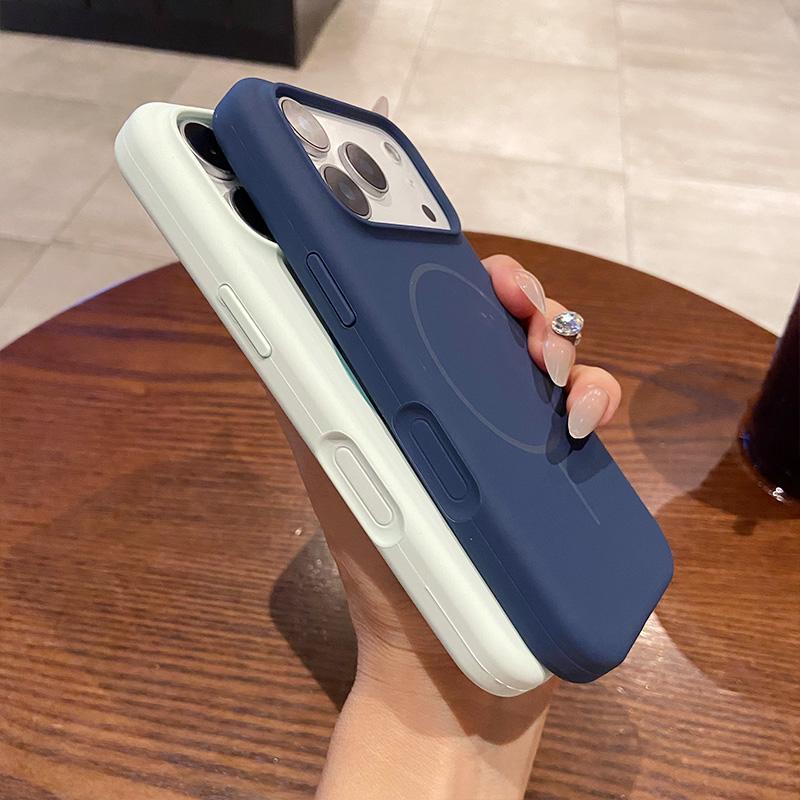 Для iPhone 16 17 Air 12 13 14 15 Pro Max 16 Plus Ударопрочный Чехол Роскошный Жидкий Силикон Магнитный Беспроводная Зарядка Чехол для Телефона