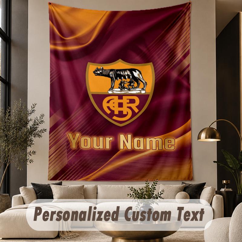 Custom Text Tapestry AS Roma Print Wall Tapestry Indoor Living Room Wall Decor