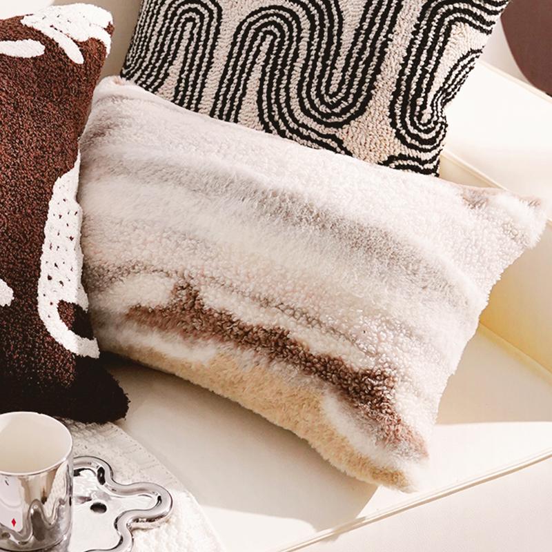 Brown Vintage Throw Pillow Sophisticated Sofa Throw Pillow Set Simple Bedside Cushion for Bedroom Decorative Throw Pillow