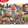 5D DIY Алмазная картина Лиса Полный квадратный круглый Алмазная вышивка Животное Продажа Леопард Украшение дома