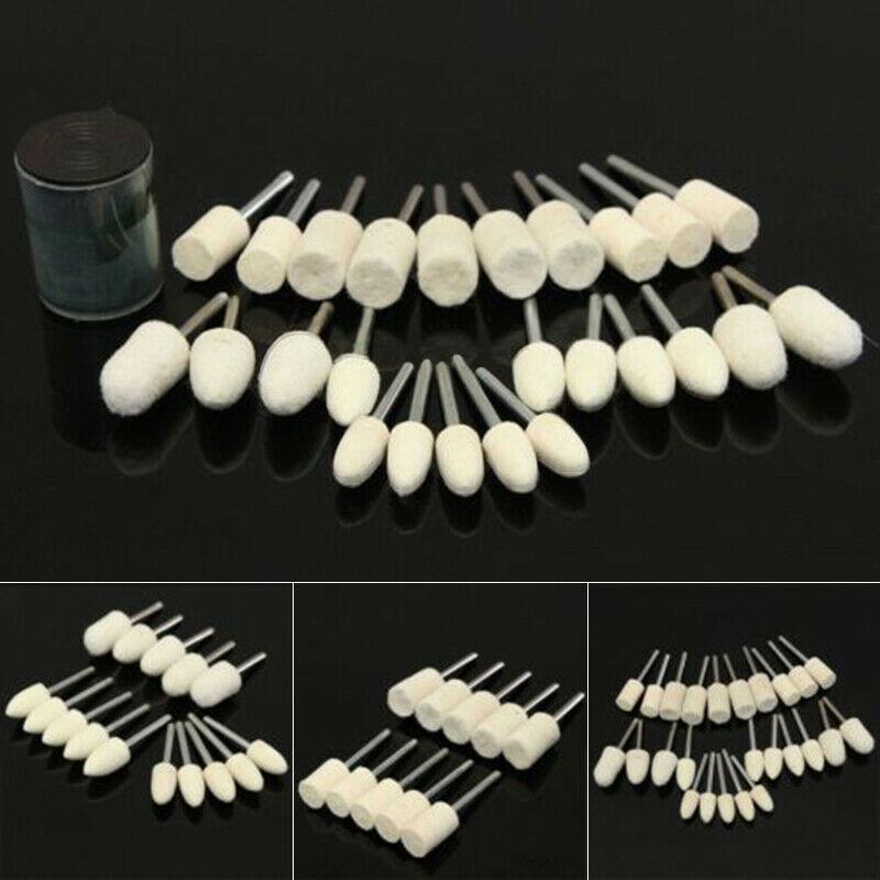 Fixture Felt Buffing Wheels Power Tool 25pcs Parts White Silver Polishing